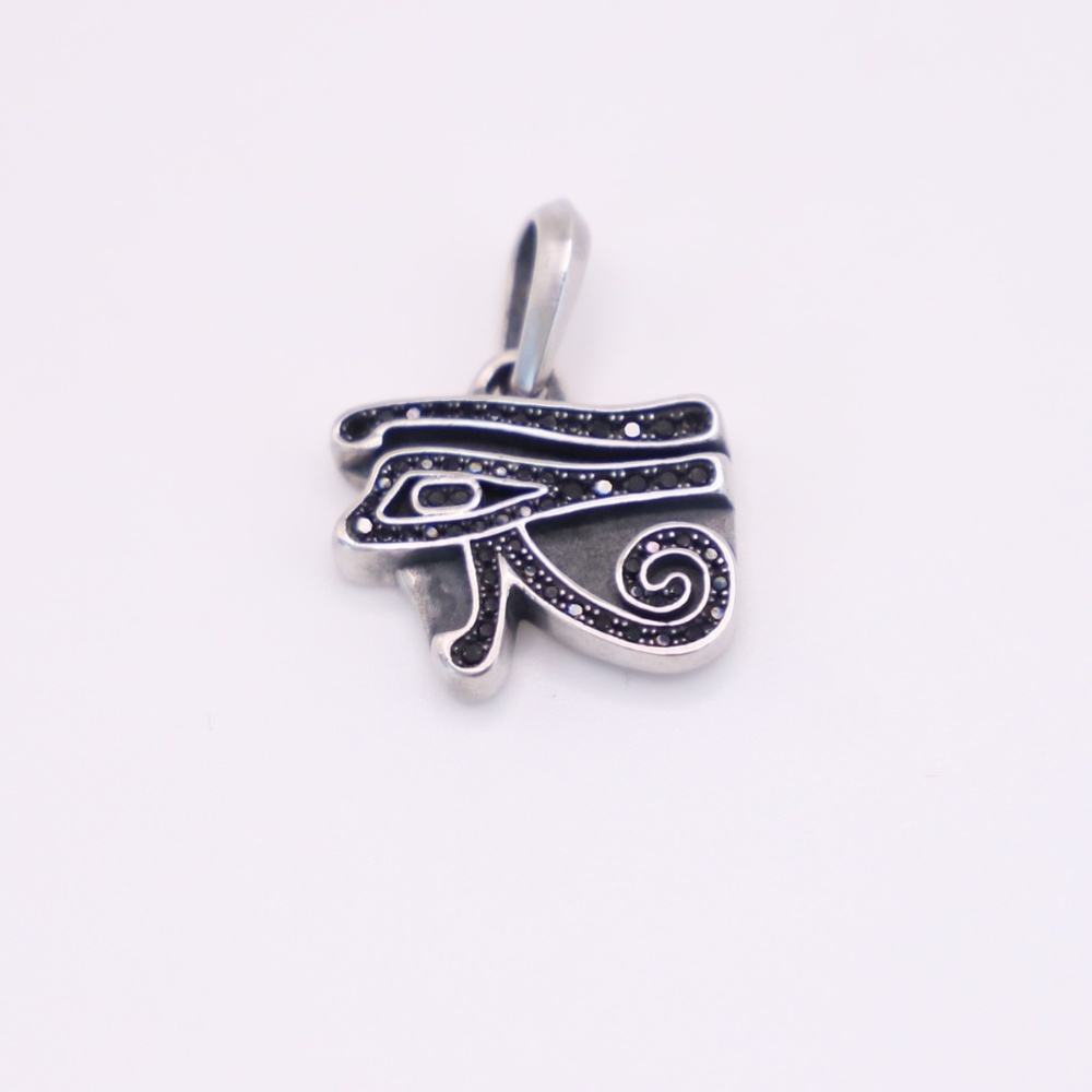 David Yurman Sterling Silver Cairo Eye of Horus Pendant with Black Diamonds